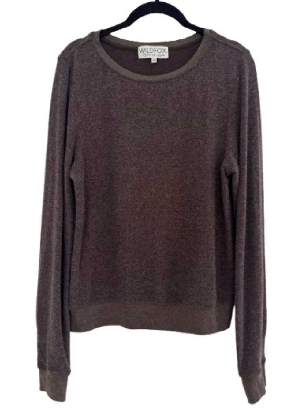 Wildfox Baggy Beach Jumper Oversized Pullover Sweatshirt Scoopneck Minimal Brown